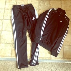 Adidas track suit, pants and jacket